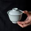 Antique glaze large cover bowl teacup retro style household ceramic single Sancai tea bowl Kung fu tea set hand grab bowl