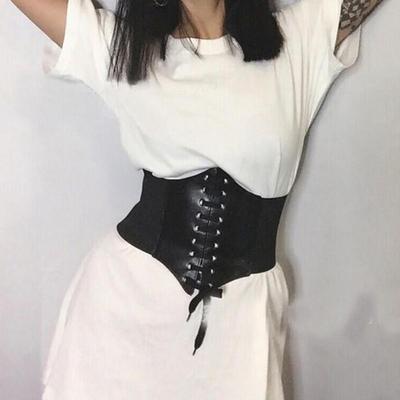 Frauen Ultra Super Breiten Gürtel PU Elastische Korsett Gürtel Mode Breiten Taille Gürtel Damen Kleidung Weibliche