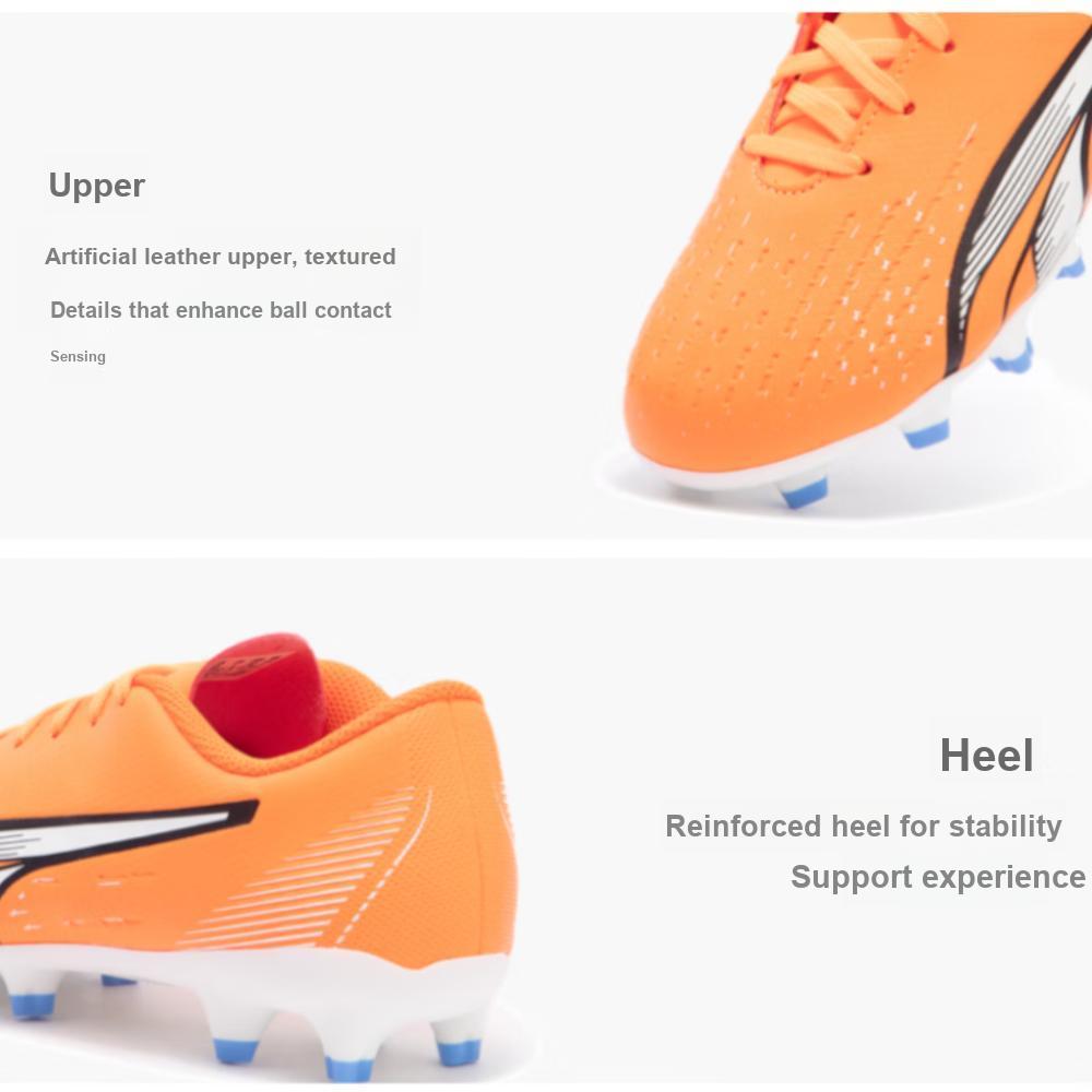 Puma Ultra Play Natural Grass Low Top Kids Football Shoes Kids Football Shoes Orange White 107233-01