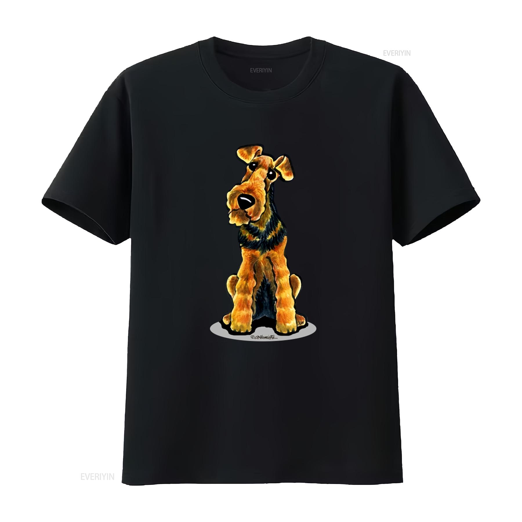 

Welsh Terrier Print T Shirt for Casual Fashion vintage Washed homme designer clothes Versatile Stretched Soft Unisex Breathable 4XL