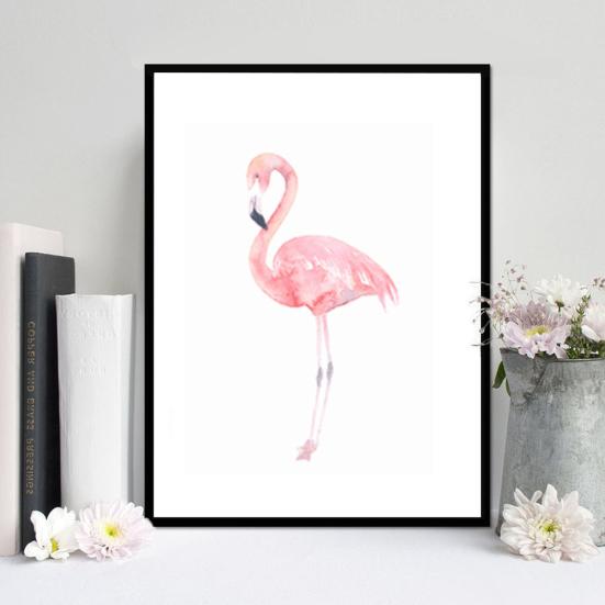 Watercolor Flamingo Canvas Painting Modern Living Room Bedroom Study Art Decor