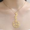  Mythical Goddess Sigil of Lilith Necklaces Stainless Steel Crescent Moon Cross Pendant Necklace Solomon Amulet Jewelry