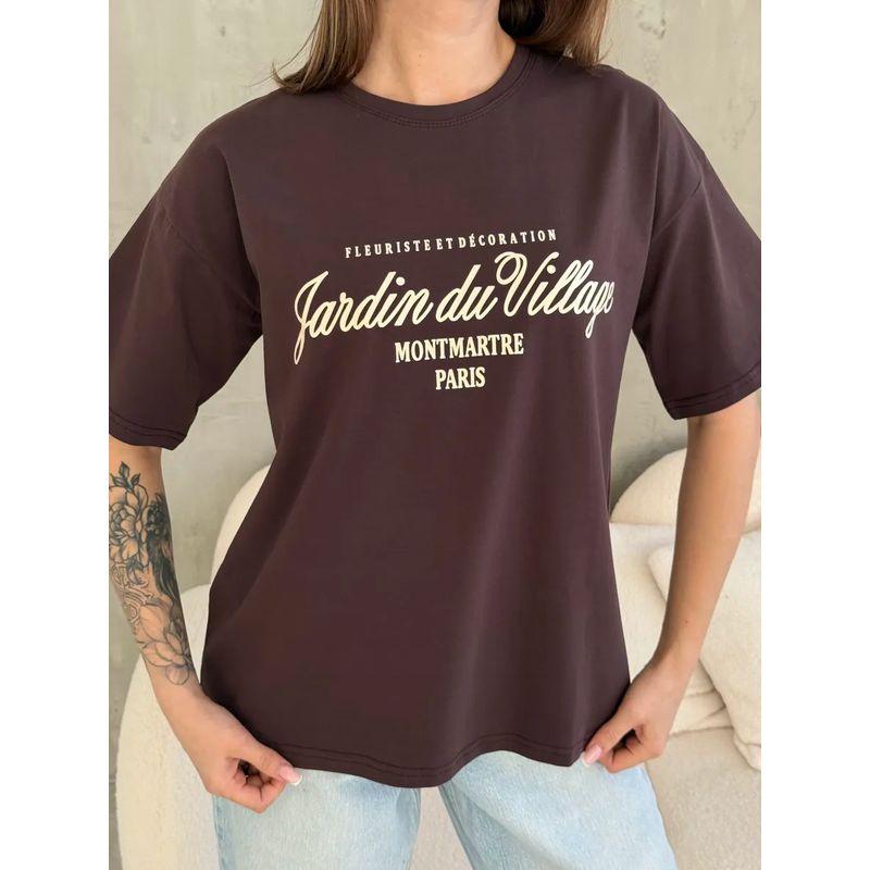 Fashion Style New Arrival Loose Casual Print Letter Cotton T-shirt Loose Printed Cotton T-shirt