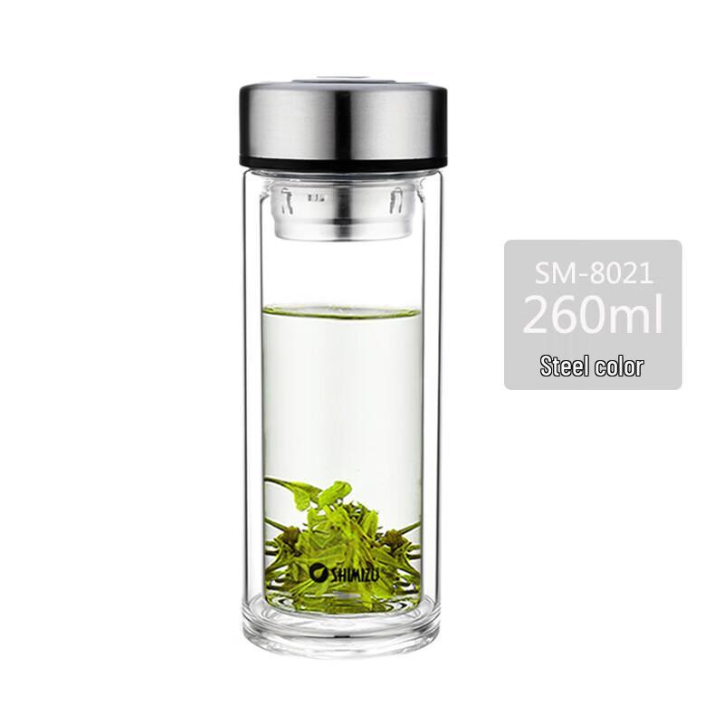SHIMIZU Double-Layer Insulated Glass Tea Infuser Mug