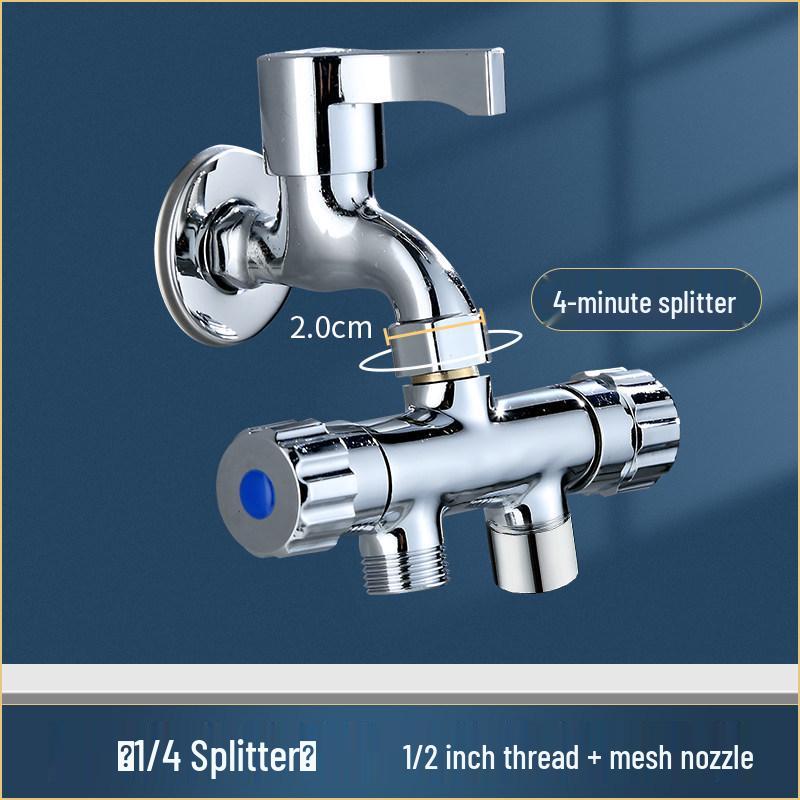 Dual Outlet Faucet Splitter - Two-Way Connector for Washing Machine Inlet Hose