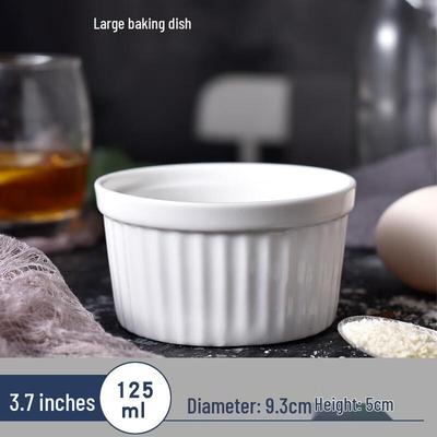 Yuyi Angel Round Pure White Ceramic Baking Bowls