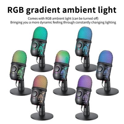 Usb Condenser Microphone With Rgb Lighting, Plug & Play Pc Microphone For Gaming, Streaming, Podcasting On Ps5/ps4, Computer With Noise Reduction