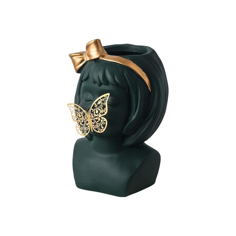 

Статуя девушки-бабочки, цветочный горшок, декор комнаты, поделки, украшения, сухоцвет, гидропонная ваза, украшение для дома, суккулентный горшок для растений