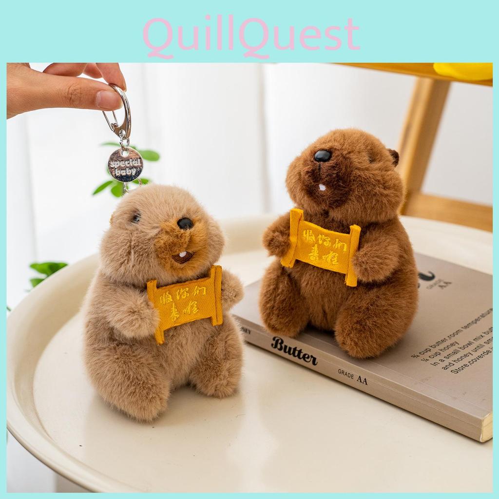 Groundhog Plush Keychain With Sound For Backpack Decor And Gifts
