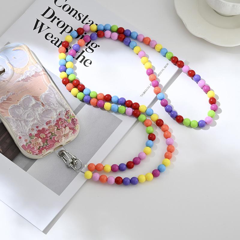 Korean Pearl Chain Beaded Phone Lanyard Crossbody Elegant Bag Chain Lightweight for Shopping and Work Use
