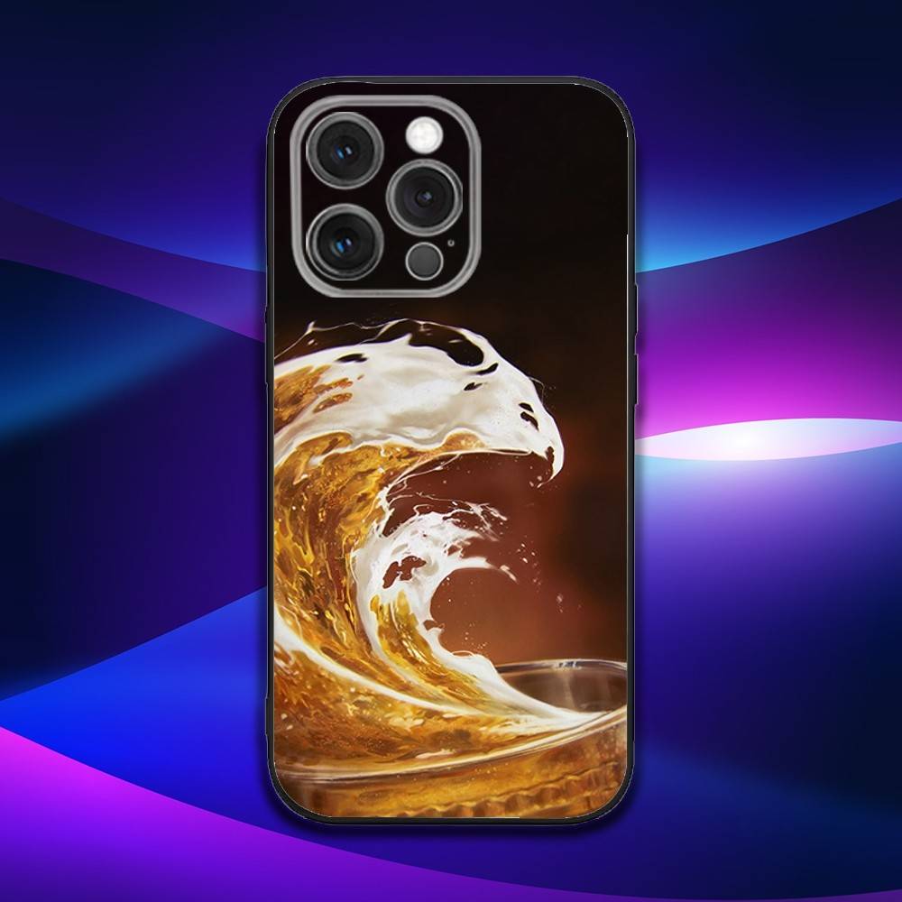 Beer Print Phone Case For iPhone 17,16,15,14,13,12,11,Pro,Max,Plus,X,XS,SE4,E,Mini,Soft Black Case