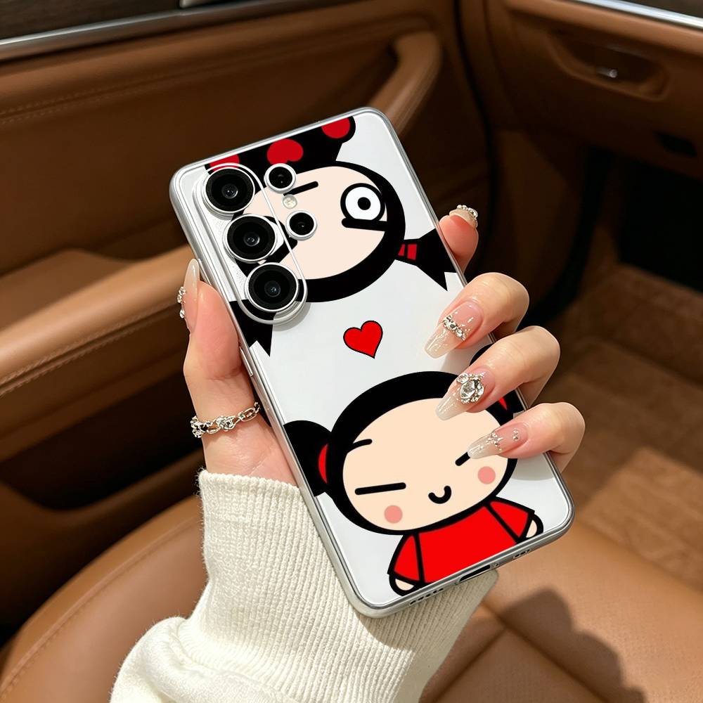 Cute cartoon P-Pucca And G-Garu-PG Clear Soft Silicone Phone Case forSamsung S25, S24, S21, S22, S23, S30, Ultra, S20, Plus