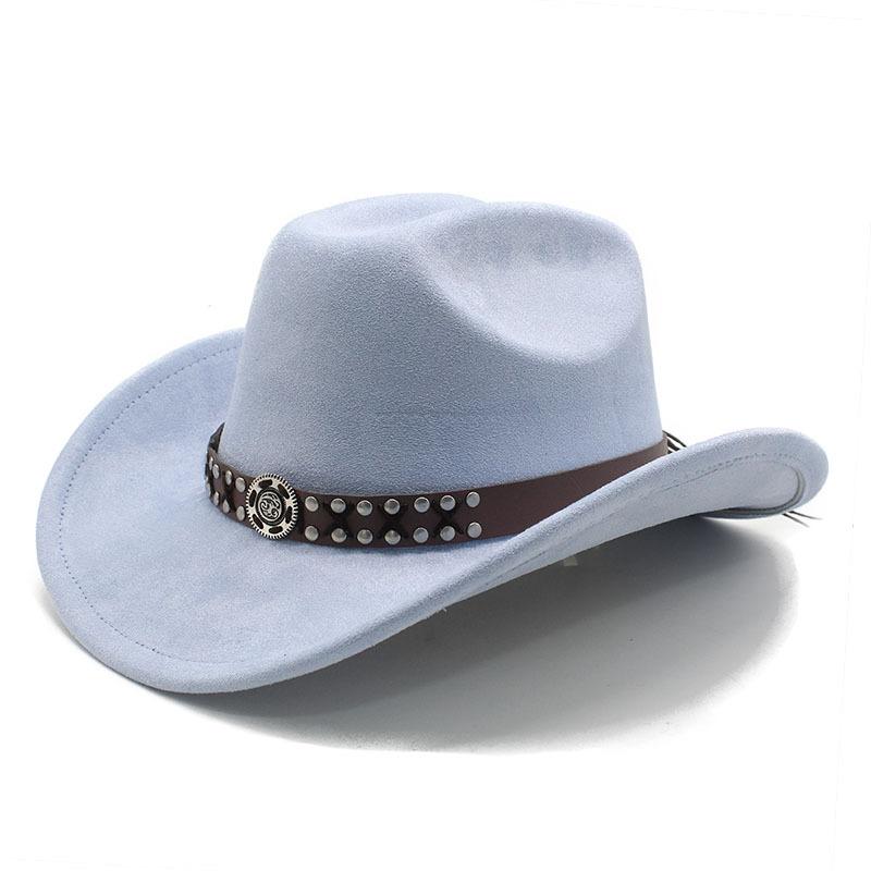 Suede Men'S And Women'S Woolen Denim Jazz Felt Hat Ethnic Style Decorative Curled Top Hat Tibetan Sunshade Sun Protection Hat