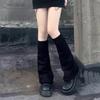 1Pair Cute Lolita Warmer Flared Socks Autumn Winter Calf Gaiter Stylish Leg Warmers Cartoon Solid Color Long Tube Leg Warmer