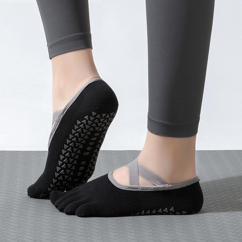 Professionelle Anti-Rutsch Pilates Yoga Socken - Schweißabsorbierend, Fünf-Zehen, Indoor Sport Split-Toe Socken