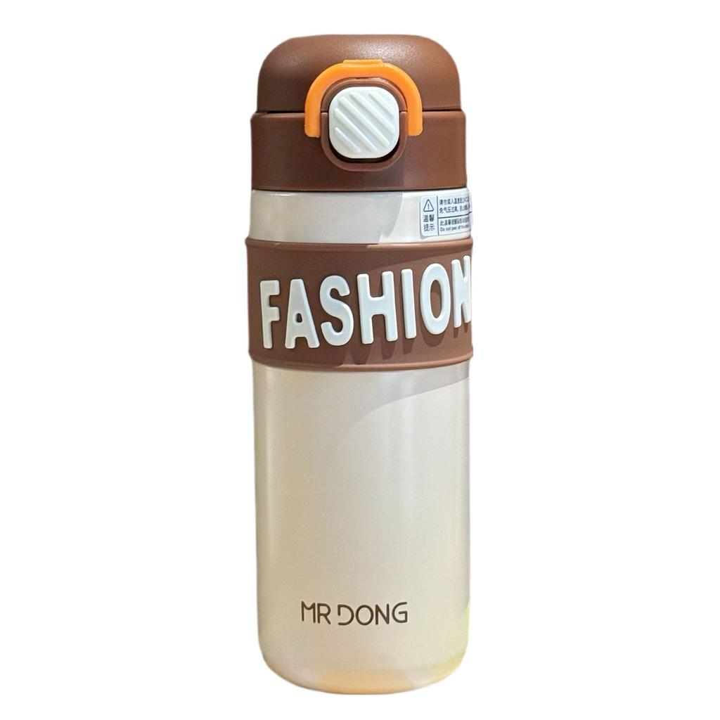 New letter stainless steel thermos cup high value double drink straw cup creative men's and women's sports portable car water cup