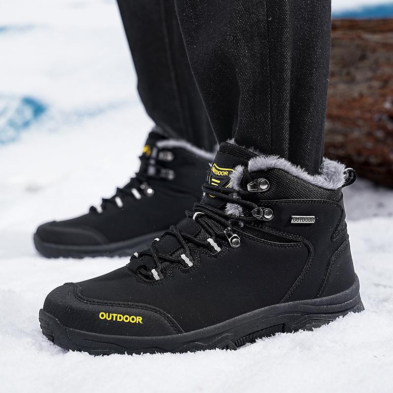 39-46 Men Winter Snow Boots For Waterproof Leather Sneakers Super Warm Men's Boots Outdoor Male Hiking Boots Work Shoes Size 39-48