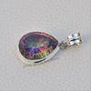 Mystic Topaz Pendant, 925 Sterling Silver Pendant, Teardrop Topaz Necklace, Anniversary Pendant, Handmade Pendant