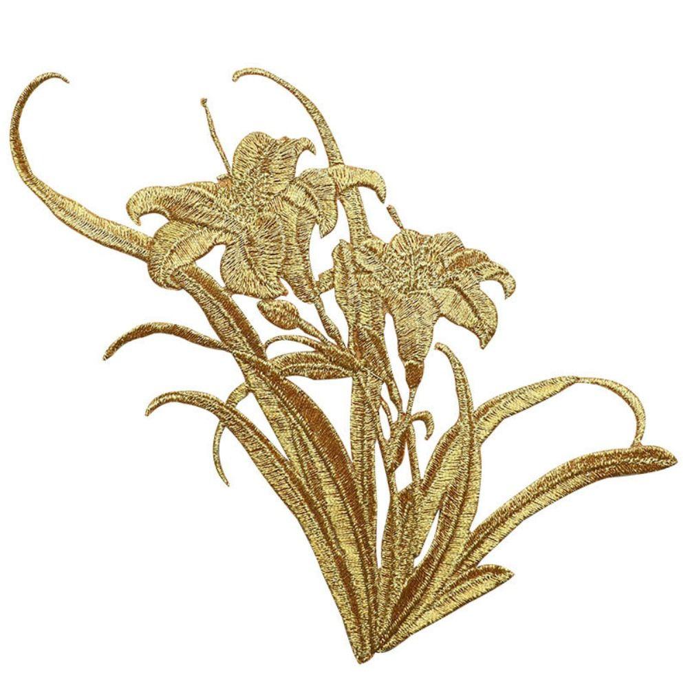 Chinesischer Traditioneller Stil Orchideen-Stickerei-Aufnäher DIY Bastelartikel mit Schmelzkleber Orchidee Schmelzklebe-Aufnäher 3D Blume Bügelbar