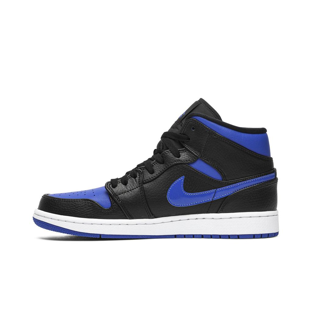 Air Jordan 1 Mid 'Black Hyper Royal' (Unisex) Royal Blue / White / Black Vintage Basketball Shoes 554724 068