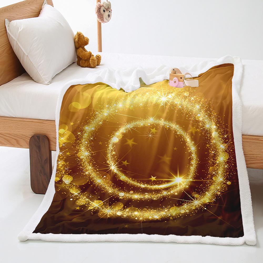 Meteor shower 2D digital printing thickened lamb wool crystal fleece blanket to map
