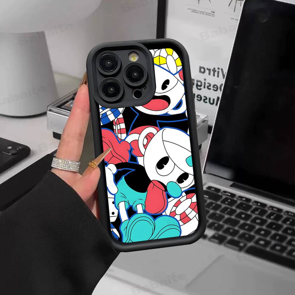 Anime Cuphead Cartoon Phone Case For IPhone 17 16 15 14 13 12 11 Pro Max Plus Silicone Shockproof Case