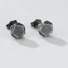 Unisex Retro Hexagonal Diamond Stud Earrings - Fashionable Imitation Thai Silver Jewelry