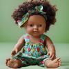 Realistic Black Doll 30cm Soft Vinyl African Girl Talking Toy with Sound Interactive Plush Gift for Kids Play