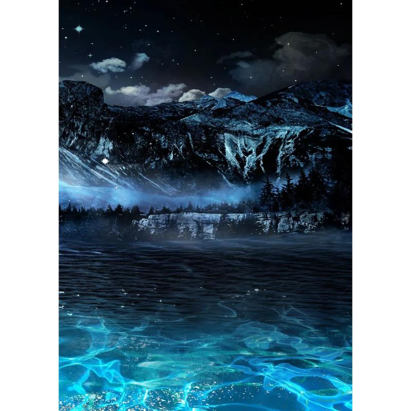 Sailboat on The Lake Deep Night Still Life Canvas Prints Moon Light Natural Landscape Poster Home Wall Art Living Room Decor
