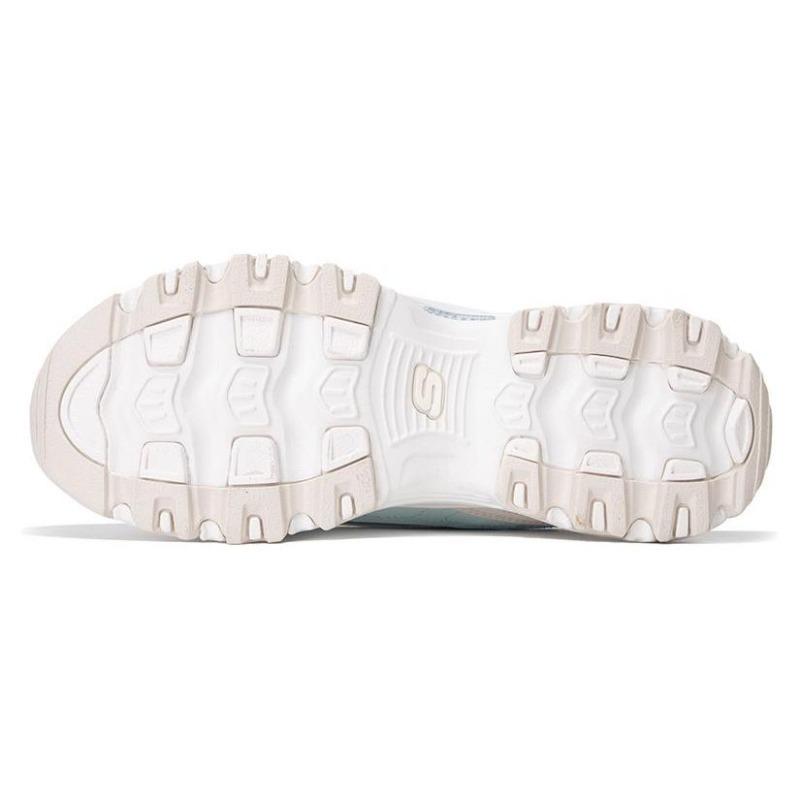 Skechers D'LITES 1.0 Women Leather Light Sport Low Top Dad Shoes White Pink 896235-MLT