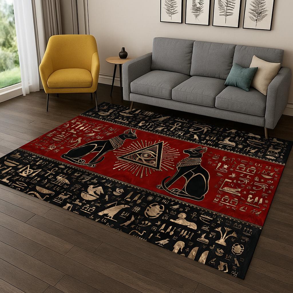 Tappeto con segno del faraone mitologico egiziano antico per la decorazione del zerbino del divano del soggiorno della camera da letto di casa 40x60cm