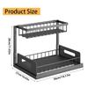 1pc Metal Pull-out Storage Rack, Durable Slide Out Kitchen Cabinet Under Sink Bathroom Bedroom Organizer for Book, Seasoning XJM