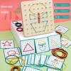 Kinder Mathe Holzspielzeug Set Geometrische Form Gummiband Lochbrett Montessori Lernen Kreatives Spielzeug Feinmotorik