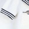 Spring/Summer 2025 Navy Collar Slim Fit Knit Set with A-line Skirt