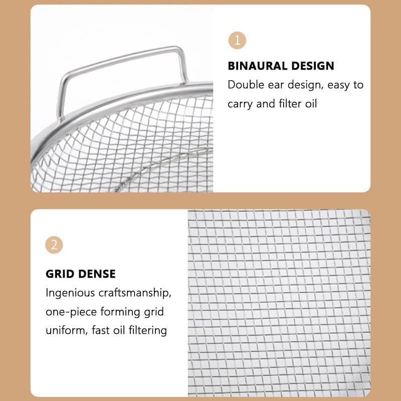 Stainless Steel Steaming Oil Draining Steaming Vegetable Cooking Mesh Frying Tempura Vegetable Draining Tabletop 22cm Basket, Plate, Basket, Basket,