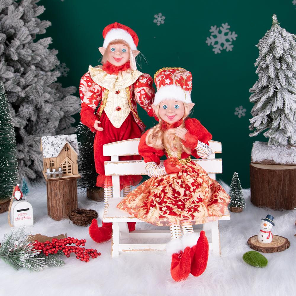 Neu Weihnachten Ornamente Plüsch Puppen Stoff Handgemachte Plüsch Elf Spielzeug Ornamente Plüsch Elf Spielzeug