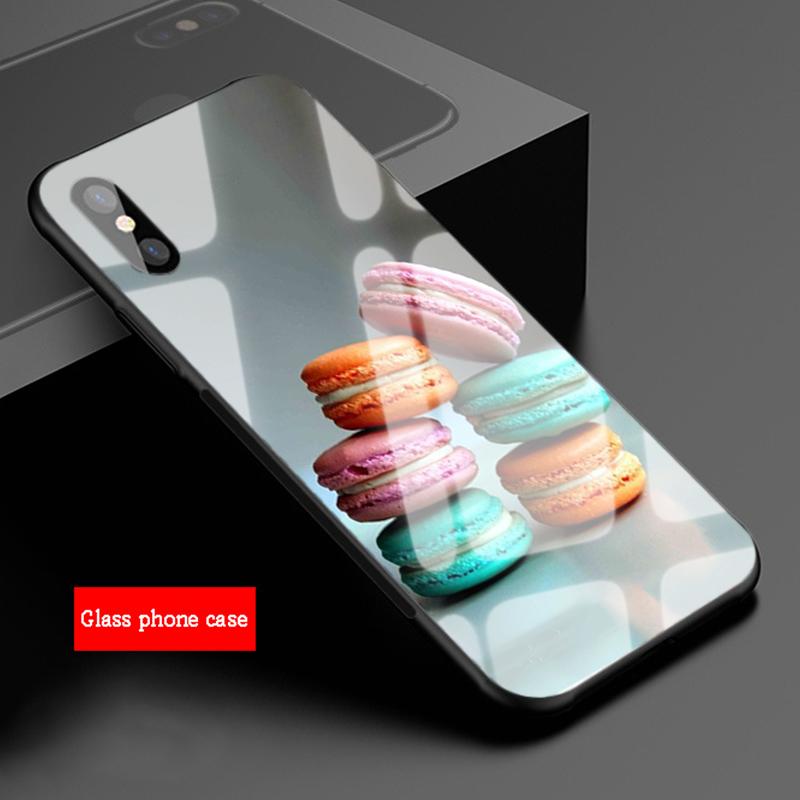 Custodia per telefono in vetro temperato Macaron per iphone 12 11 Pro Max 5 6 7 8 PLUS X XS XR XSMax Guscio 12Pro Copertura Guscio