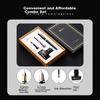 Pimio Fountain Pen Gift Box Ink Set, Dual Nib 0.5mm/0.7mm Adult Student Calligraphy Pen Art Pen T717 Glossy Black with Gold Clip