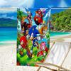 Ultra-Soft Beach Towel with Sonic Theme,Ideal for Pool - Camping, Diving - Perfect Travel Essential, Vibrant Beach Towel.
