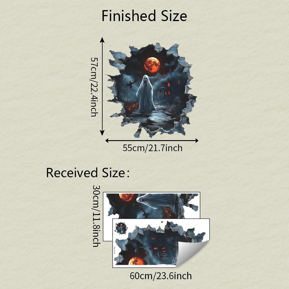 Halloween Creative Wall-breaking Faceless Ghost Bedroom and Living Room Atmosphere Decoration Stickers