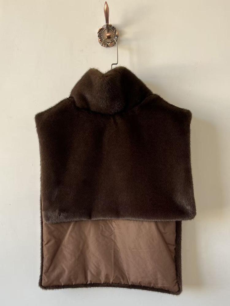European & American Faux Mink Fur Vest: Women's Autumn/Winter Sleeveless Cape with Long Front & Short Back