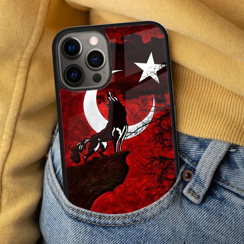 Turkei Turkey Ataturk Flag Banner Soft Phone Case for iPhone 17 Air 16e Pro max 15 Pro 13 14 Plus 11 12 MagSafe Magnetic Coque