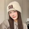 New Style Woolen Hat for Men In Autumn and Winter Warm and Ear Protecting Cap Outdoor All Match Face Showing Small Letter Embroidery Knitted Hat