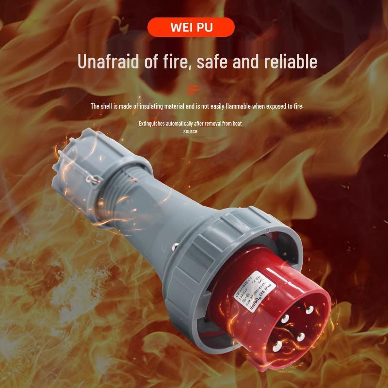 Weipu Industrial Plug TYP573 Surface/Flush Mount, IP67 Waterproof, 63A 4-Pin Aviation Connector