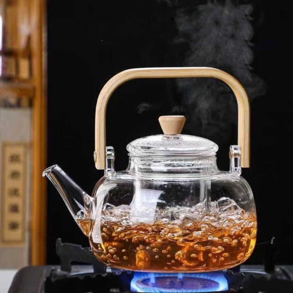 Transparent Japanese Style Teapot 1000ml Borosilicate Glass Teapot Flower Tea Kettle  Tea Brewing