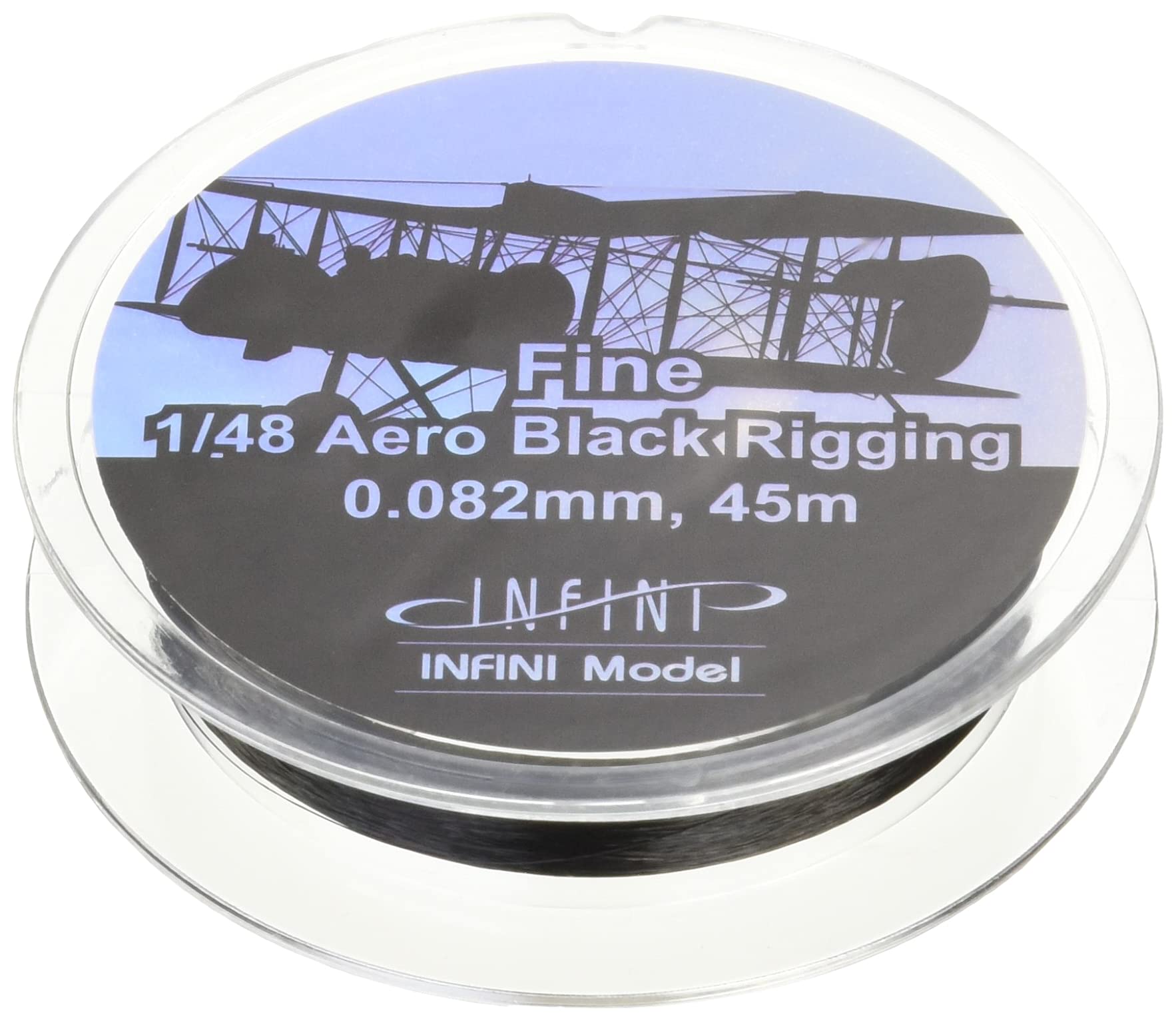 

Infinimodel Fine Aero Rigging, 0.082mm x 45m, Black, for 148 Scale Plastic Model Kits, IR4800