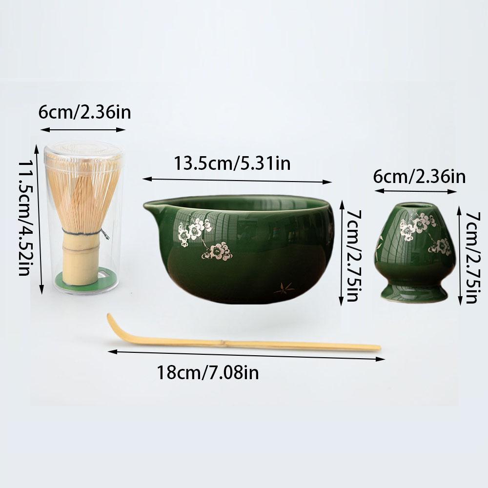 4pcs/set Easy To Clean Matcha Tea Set With Tool Rack, Including Bowl, Whisk, Spoon, Great Gift For Ceremony, Traditional Japanes