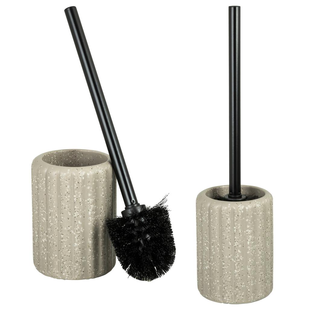 Toilet Brush with Holder Ceramic Brown Black PERU