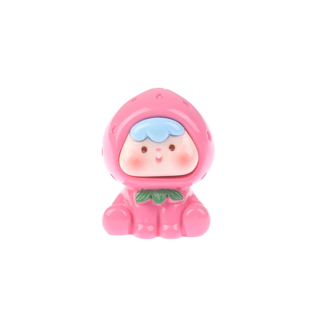 Miniature Figurine Mini Cute Car Interior Decorations Cartoon Fruits Doll Luminous Home Decoration Accessories Crafts Gifts