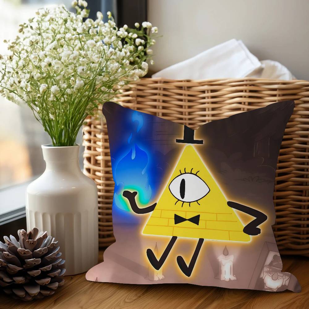 Cartoon B-Bill Cipher Cushion Cover Car Throw Pillow Case For Sofa Car Christmas Gift 40x40cm 45x45cm